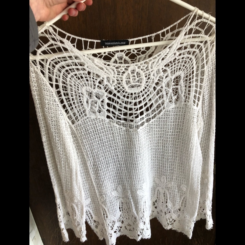 Lace white top